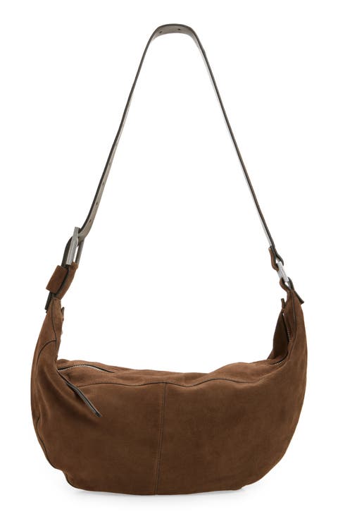 Luna Suede Shoulder Bag