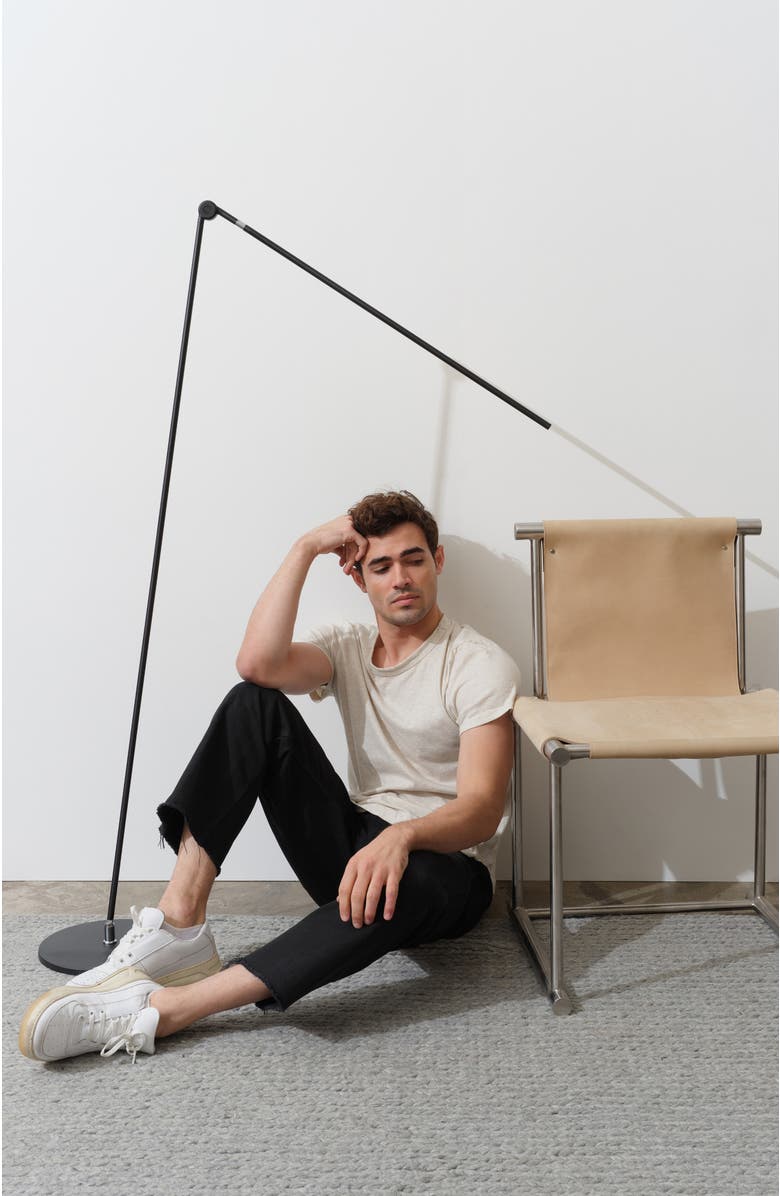 Brightech Libra 54.5" 3-Way Dimming LED Floor Lamp with Adjustable Rotating Base, Alternate, color, Classic Black