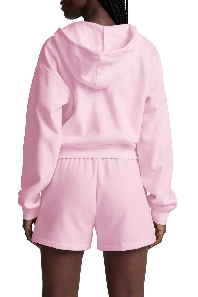 LuxeFleece Zip-Up Hoodie, Alternate, color, FROSTY PINK