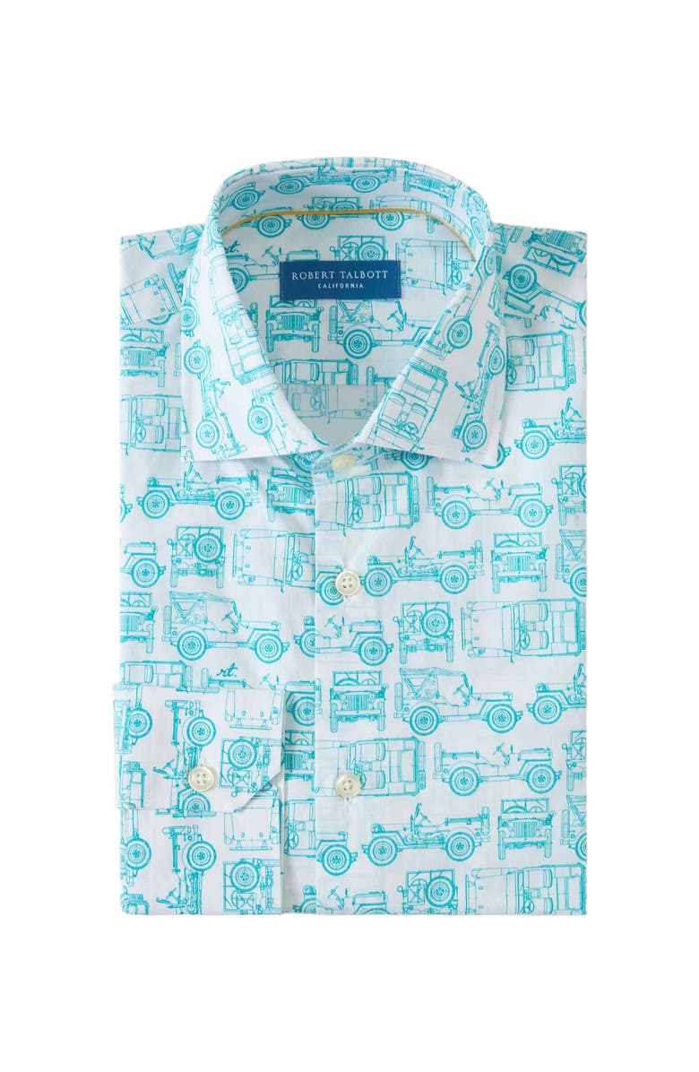 Robert Talbott Reynolds Printed SUV Shirt, Alternate, color, White And Green