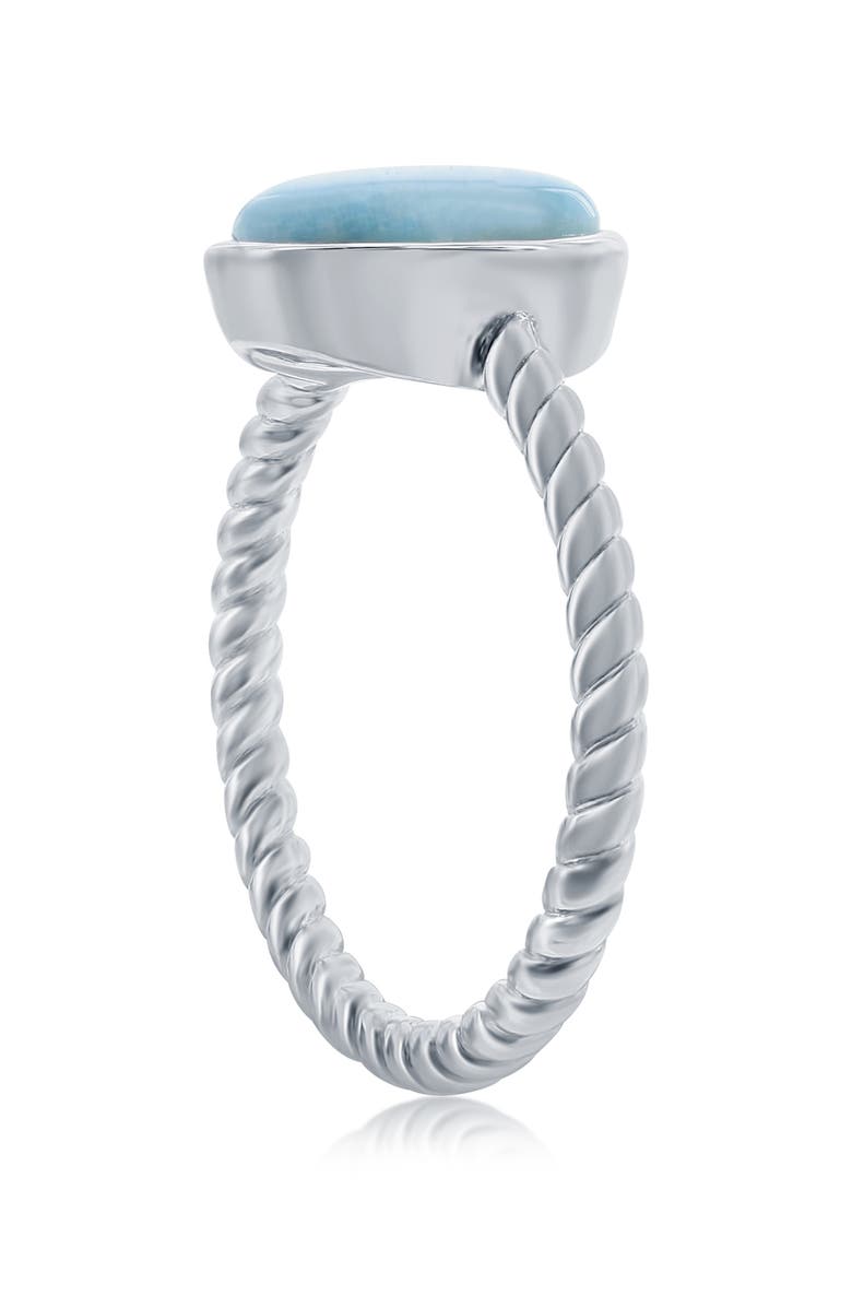 SIMONA Sterling Silver Oval Larimar Ring, Alternate, color, Blue