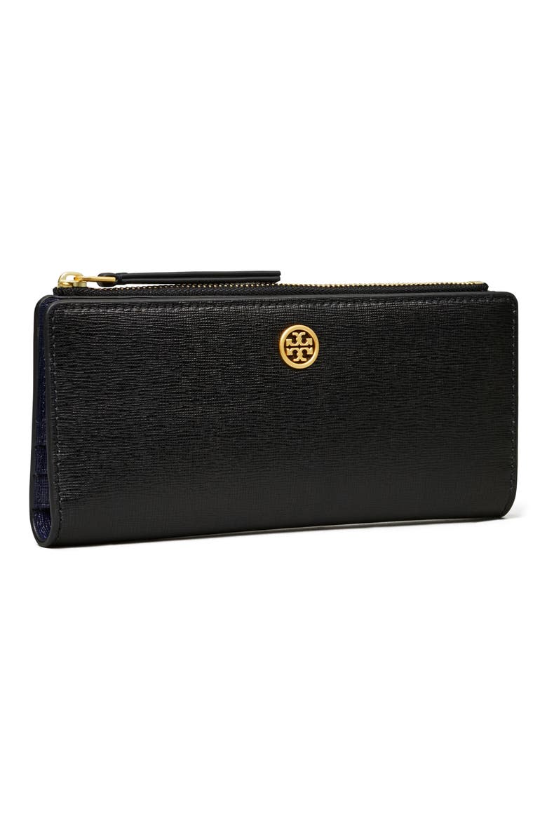 Robinson Leather Slim Zip Wallet, Alternate, color, BLACK