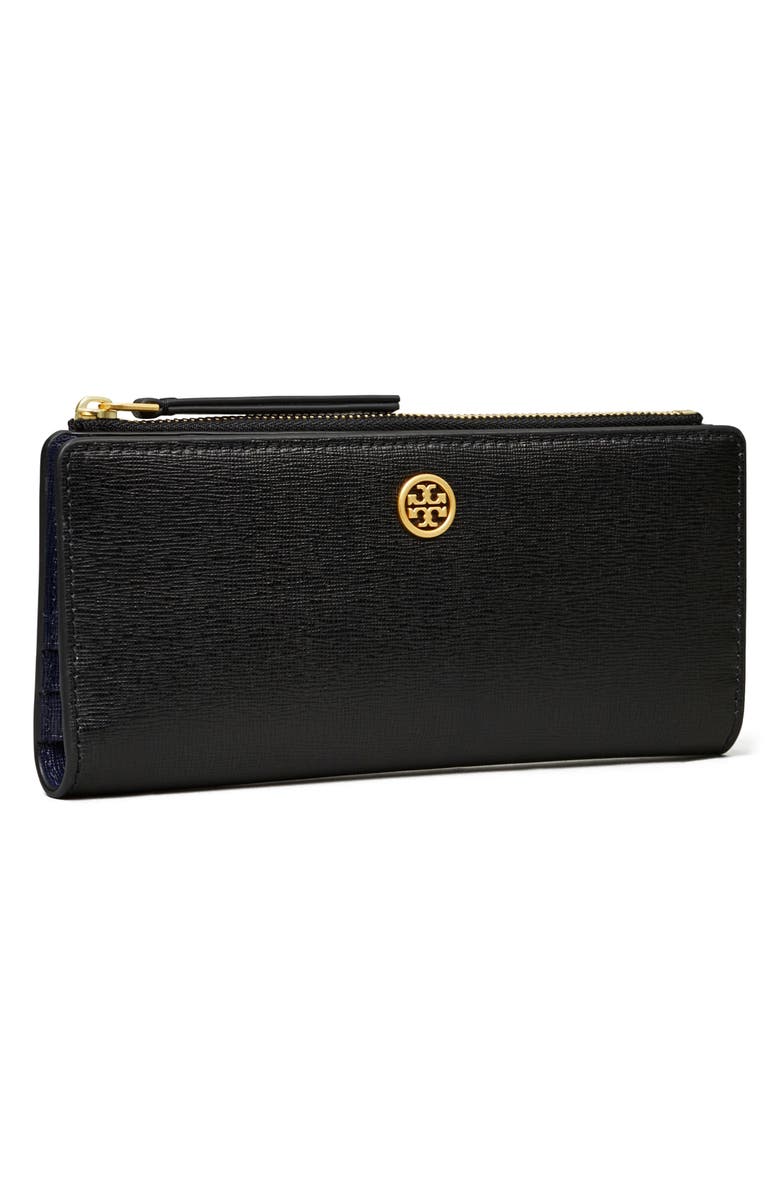 Tory Burch Robinson Leather Slim Zip Wallet, Alternate, color,