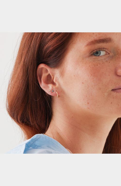 Made By Mary Cubic Zirconia Birthstone Stud Earrings In Gold
