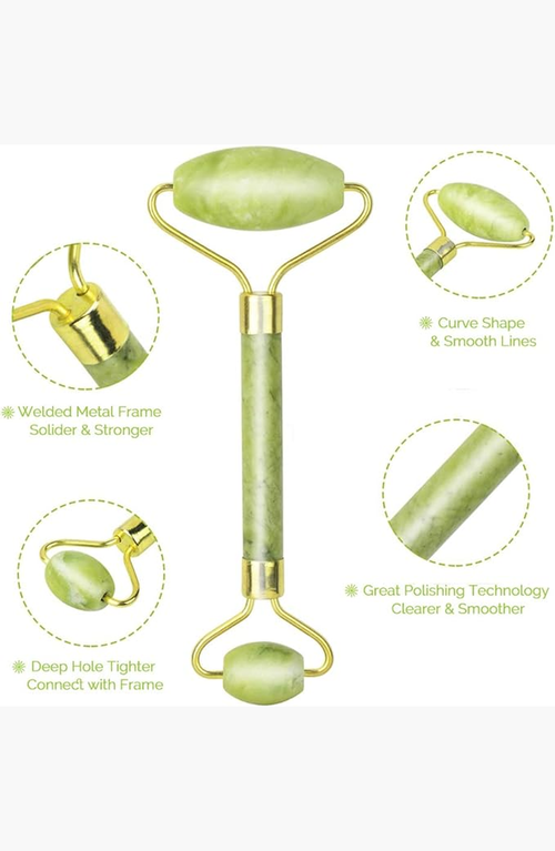 Lovery Jade Anti-aging Beauty Roller In Marbled Green