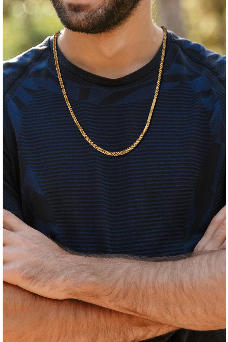 Men's Bar Detail Franco Chain Necklace, Alternate, color, GOLD