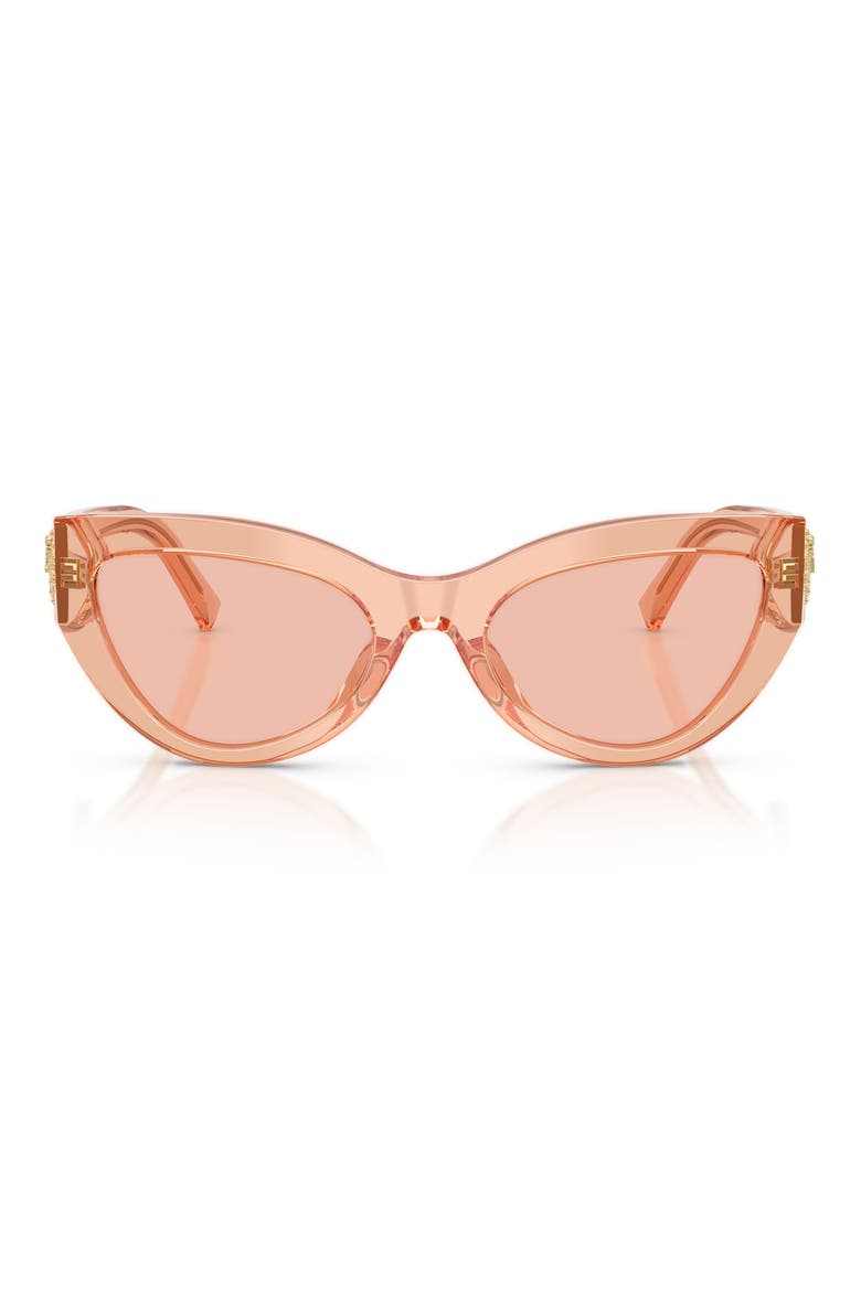 55mm Cat Eye Sunglasses, Main, color, NUDE TRANSPARENT / DARK PINK