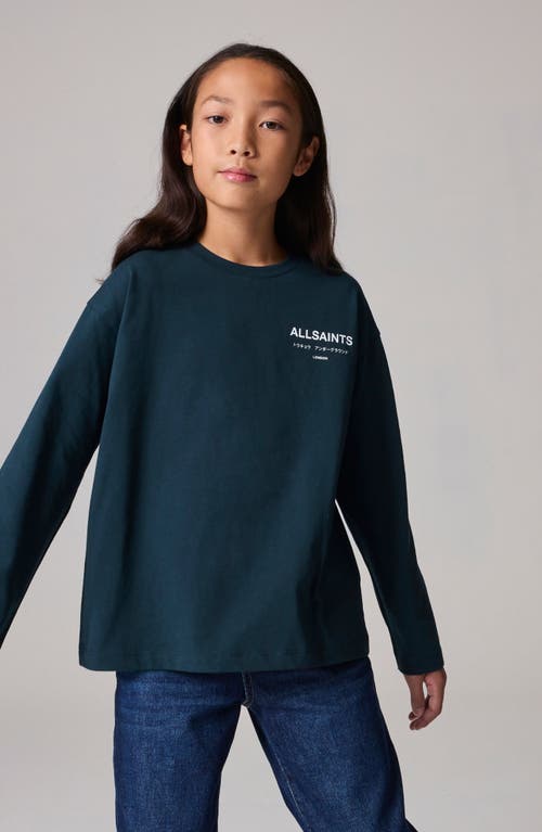 Smallsaints By Allsaints Kids' Underground Oversize Long Sleeve Graphic T-shirt In Blue