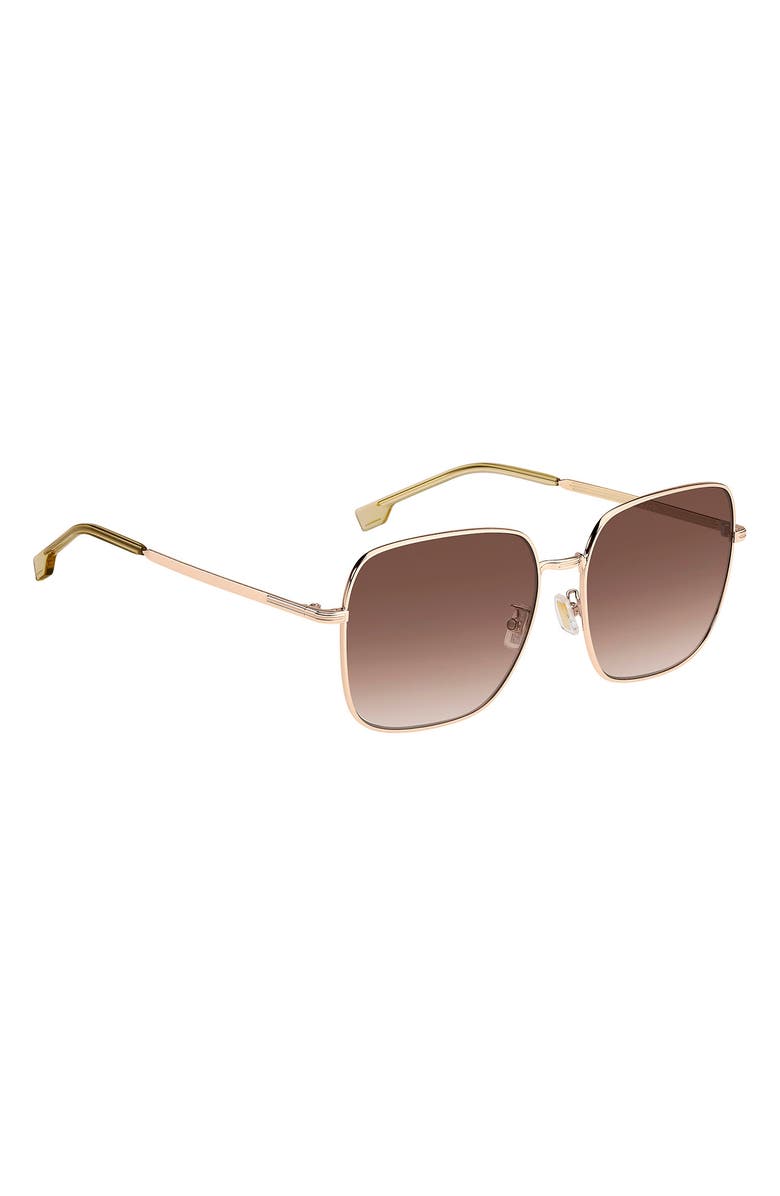 BOSS 59mm Square Sunglasses, Alternate, color, Rose Gold