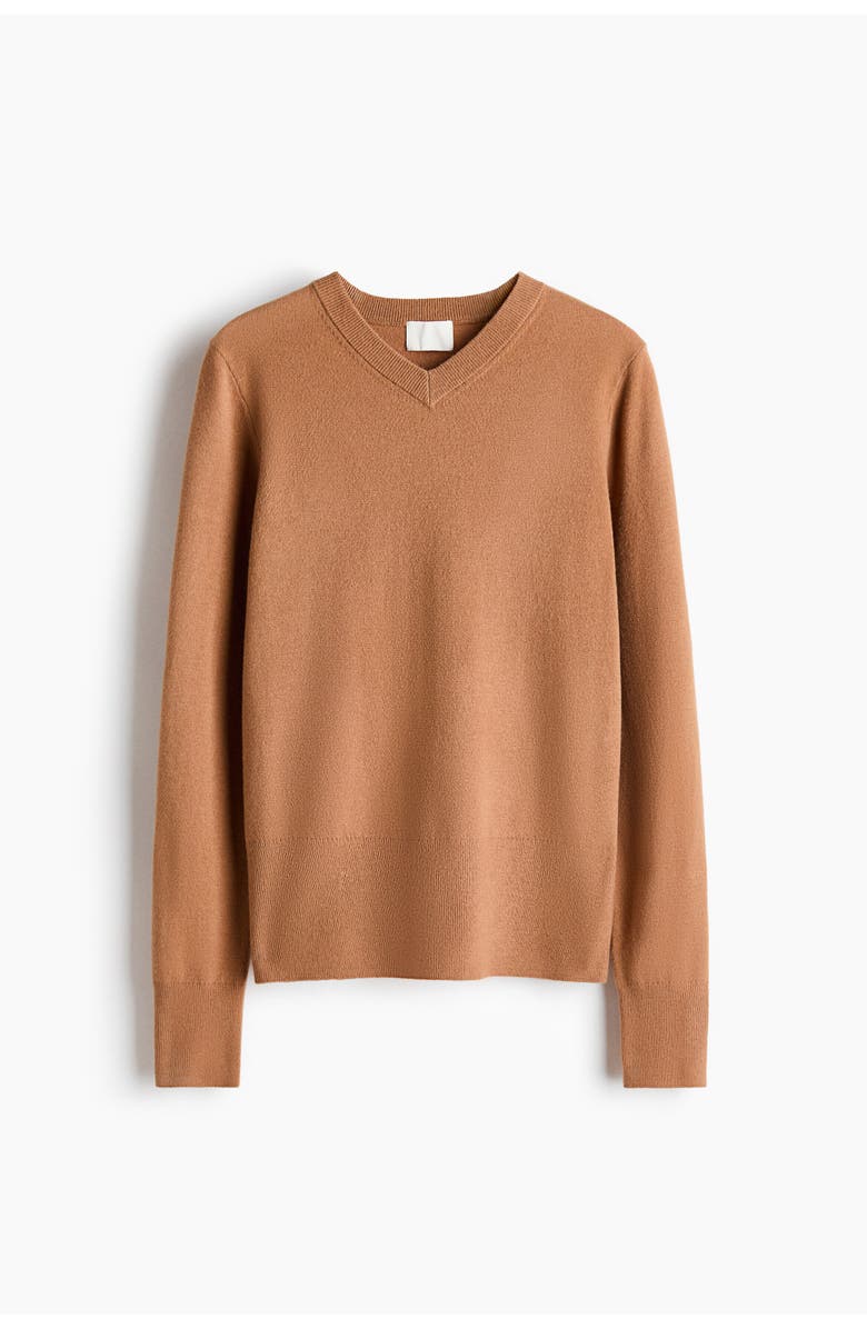 H&M V-neck Jumper, Alternate, color, Dark Beige