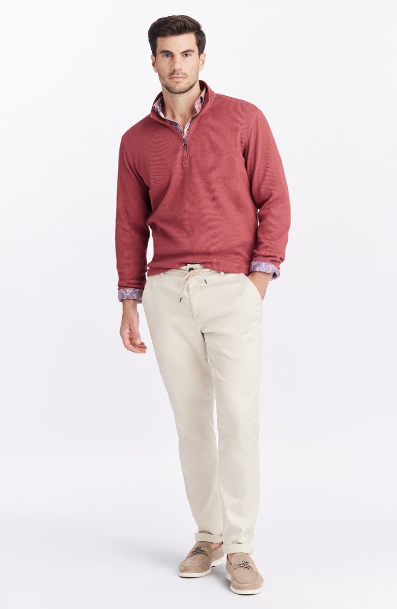 Robert Graham Shepton Quarter Zip Knit Pullover, Alternate, color, Red