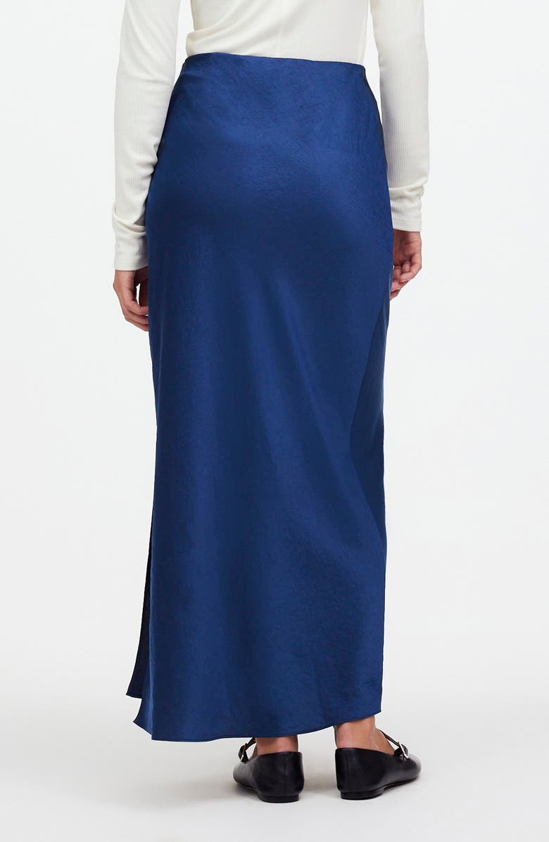 Madewell Satin Maxi Slip Skirt, Alternate, color, Deep Cobalt