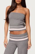 EDIKTED Kaliya Stripe Strapless Knit Top
