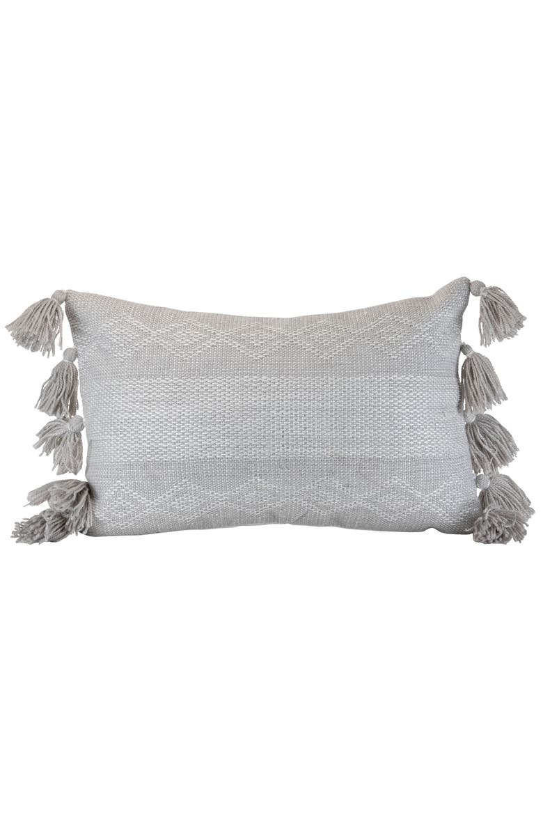 Foreside Home and Garden Adeline Outdoor Decorative Accent Pillow 14" x 22", Main, color, Gray