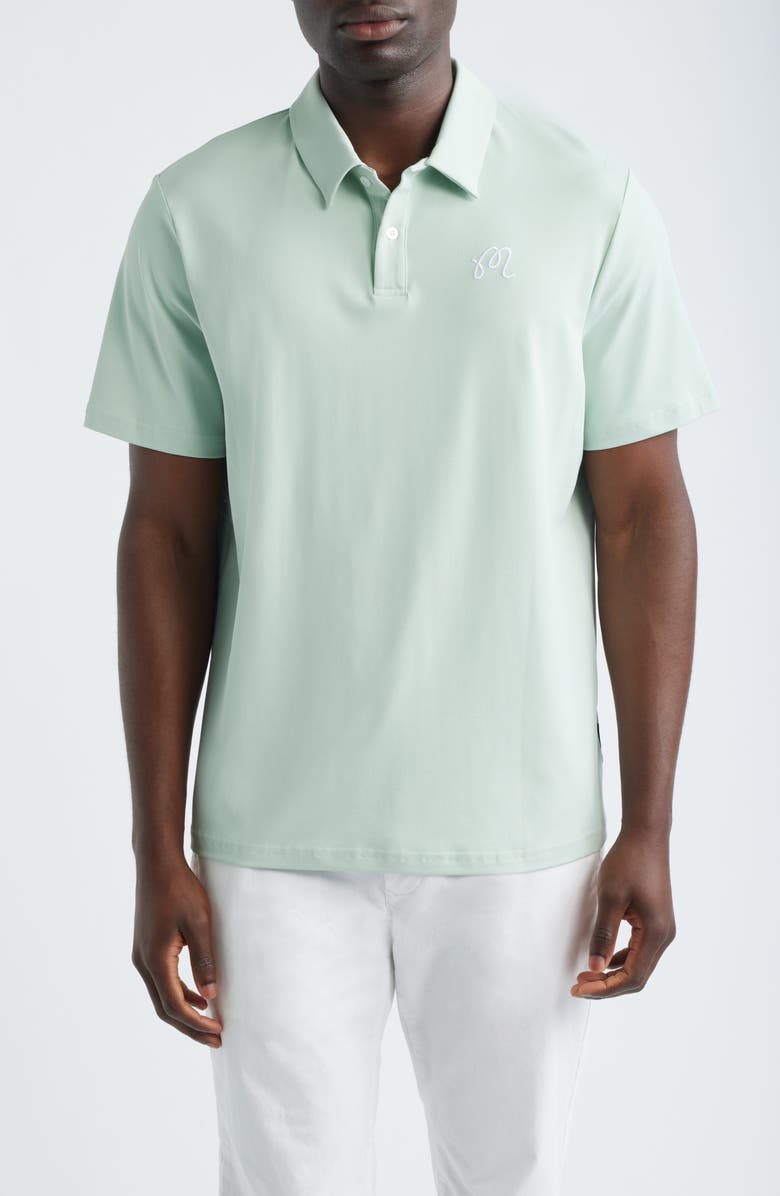 MALBON Fairway Performance Polo, Main, color, Surf Spray