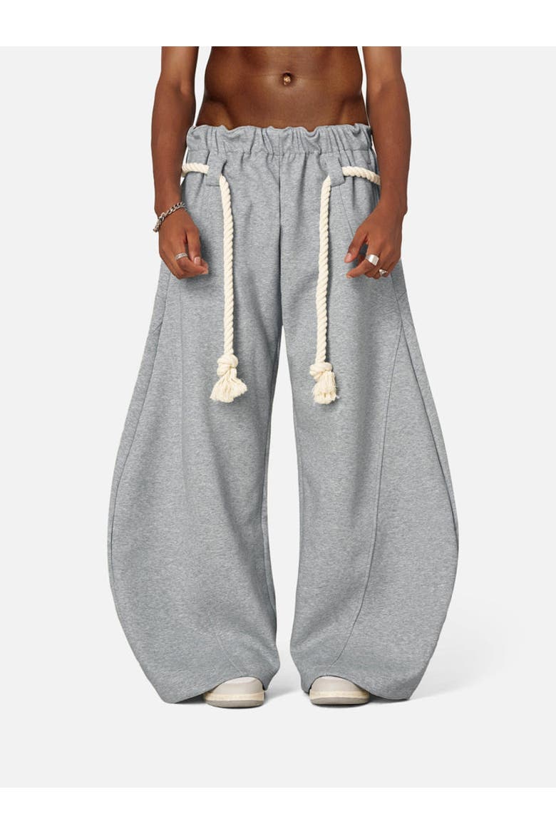 Stripe Super Baggy Barrel Sweatpants, Alternate, color, Grey
