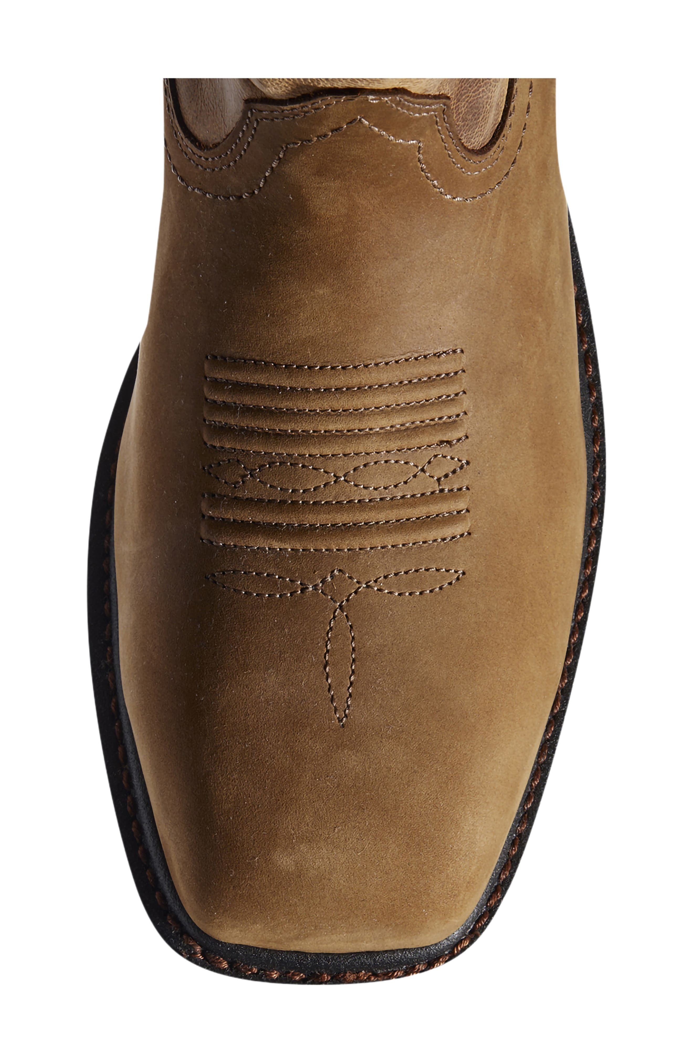 WorkHog XT Square Toe Waterproof Western Leather Boot, Alternate, color, DISTRESSED BROWN