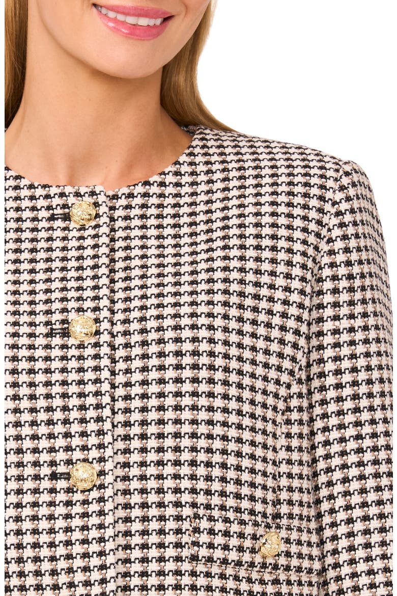 Princess Seam Tweed Jacket, Alternate, color, RICH BLACK