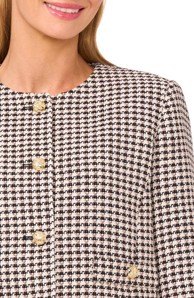 CeCe Princess Seam Tweed Jacket, Alternate, color, Rich Black