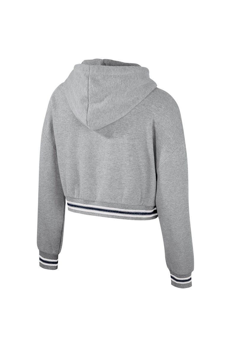 Women's The Wild Collective Heather Gray Penn State Nittany Lions Cropped Shimmer Pullover Hoodie, Alternate, color, Heather Gray