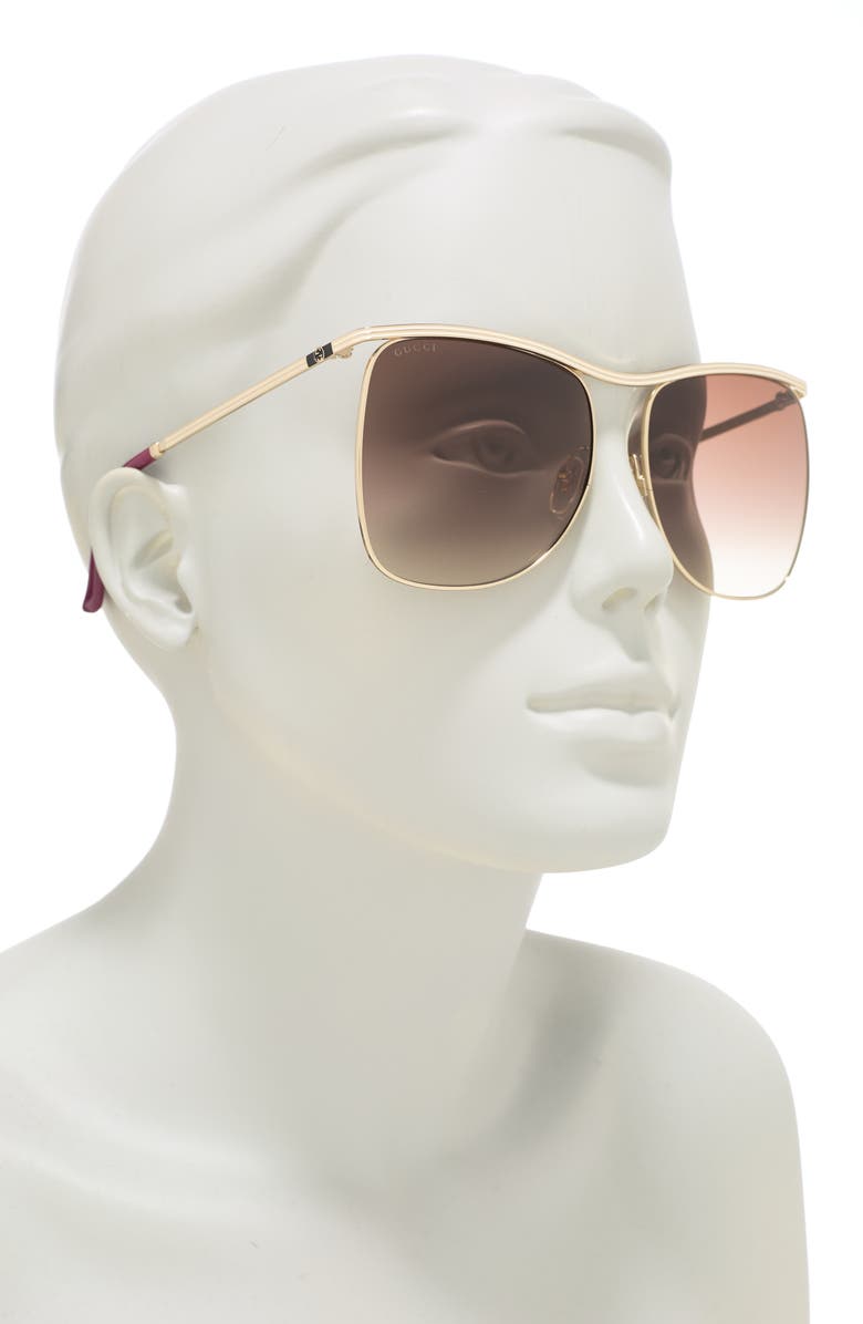 Gucci 63mm Square Sunglasses, Alternate, color,