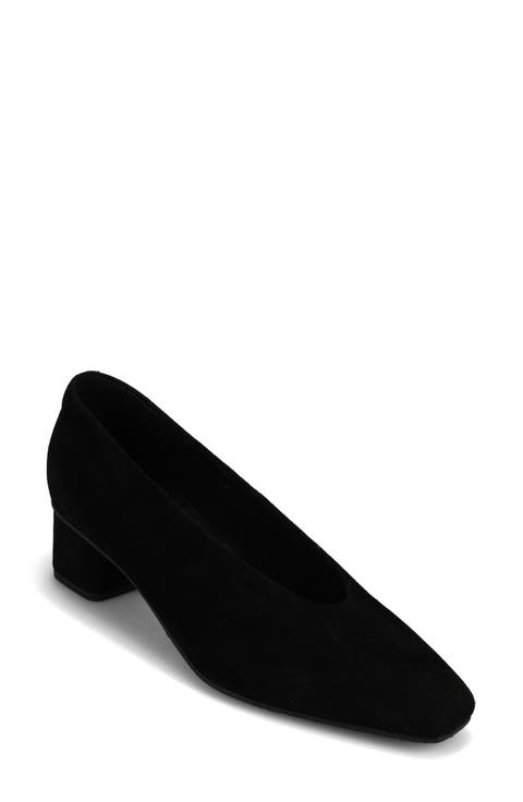 靴 THE ROW SQUARE TOE PUMP Square T-Strap Flat Gold in Leather – The Row