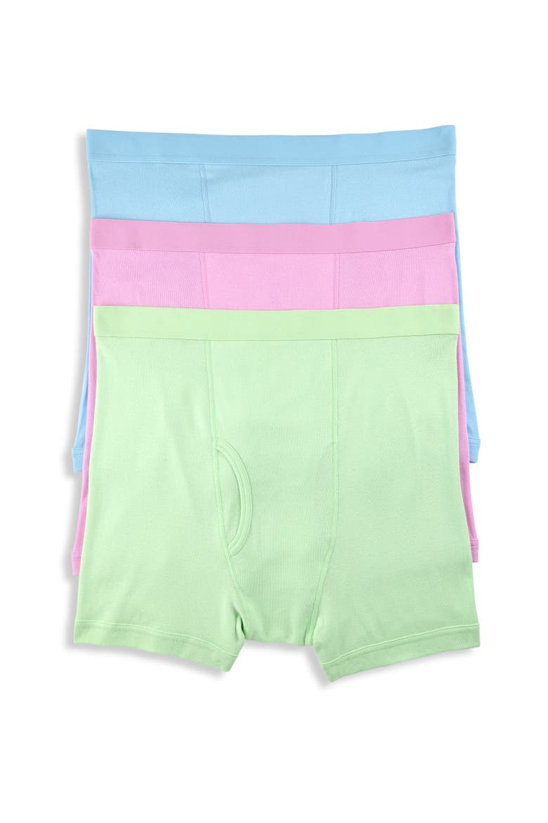 Big & Tall 3-pk Solid 4 Inch Boxer Briefs V2, Main, color, PASTEL GREEN