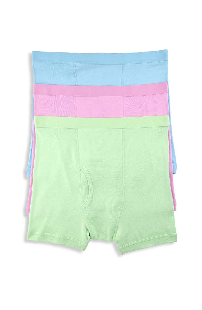 Harbor Bay by DXL Big & Tall 3-pk Solid 4 Inch Boxer Briefs V2, Main, color, Pastel Green