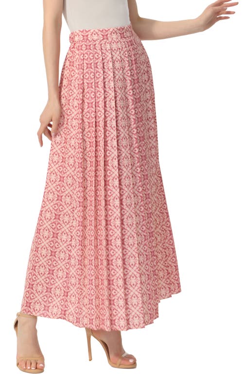 Kimi & Kai Women's Print Box Pleat Maxi Skirt In Rosette