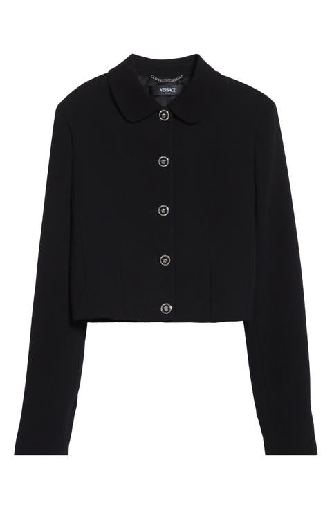 Medusa '95 Double Face Virgin Wool Crepe Crop Jacket