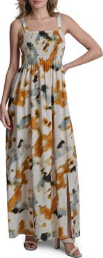 DKNY Floral Print Maxi Dress