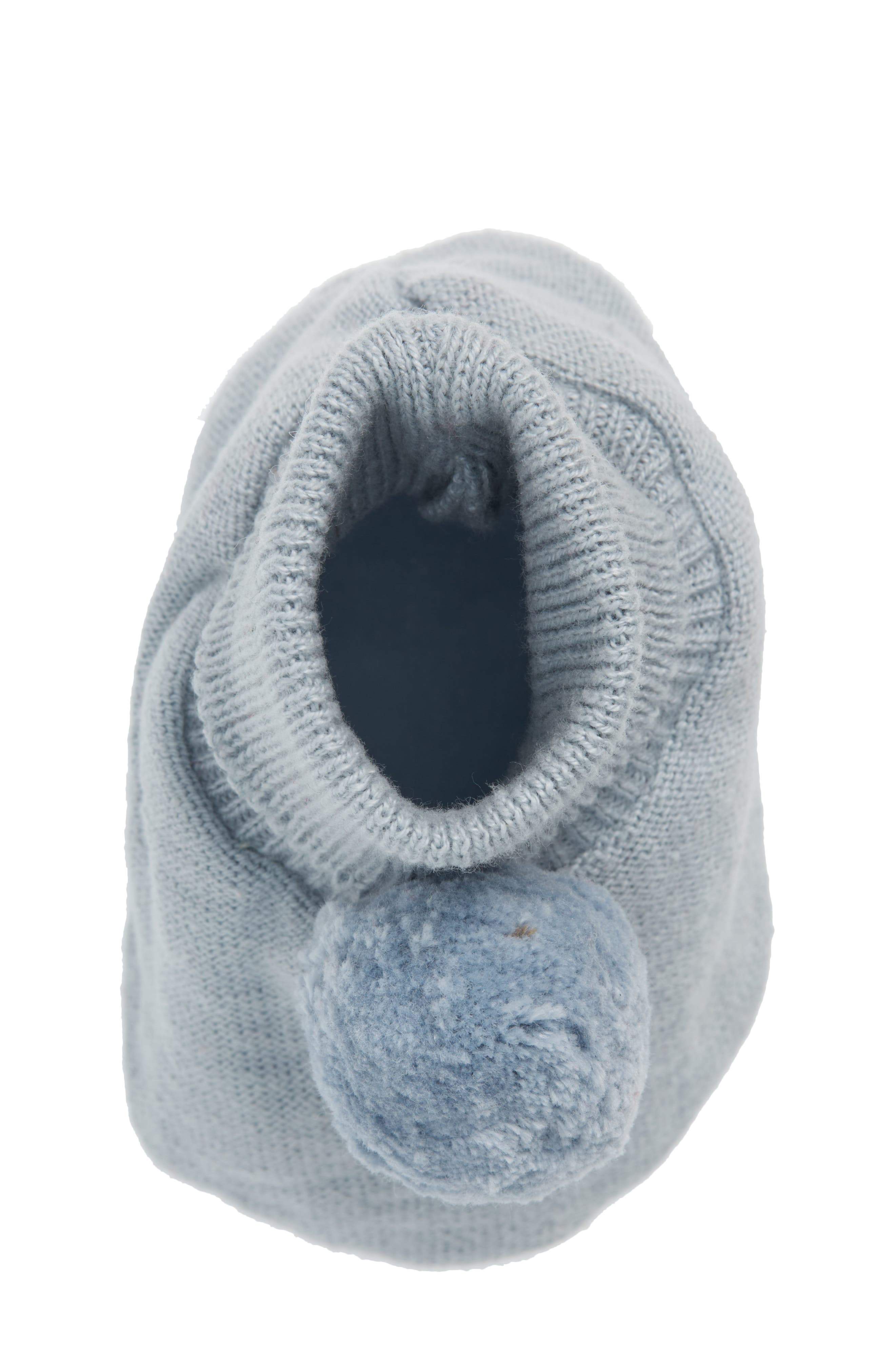 Pompom Cotton Bootie, Alternate, color, SKY BLUE