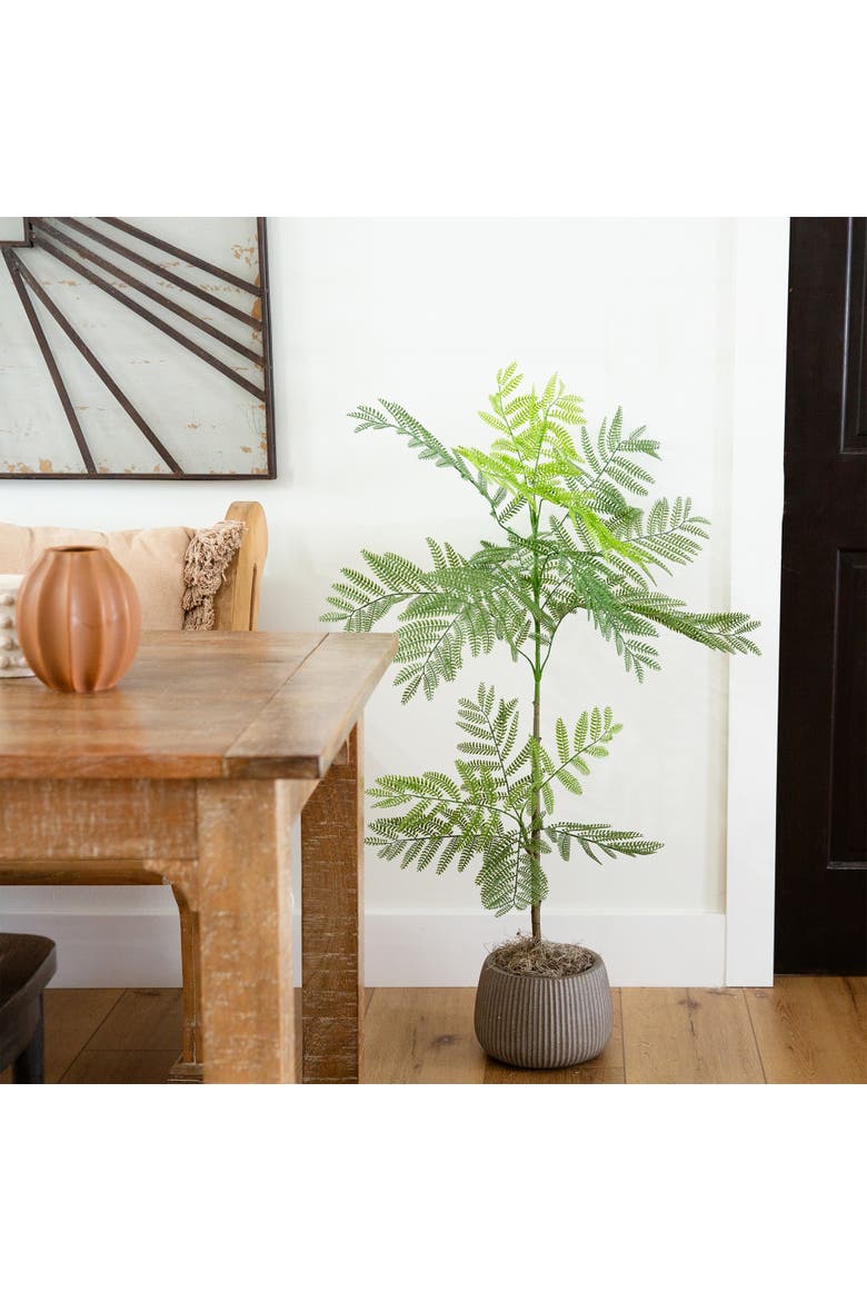 3.5-ft Artificial Minimalist Jacaranda Tree, Alternate, color, Green