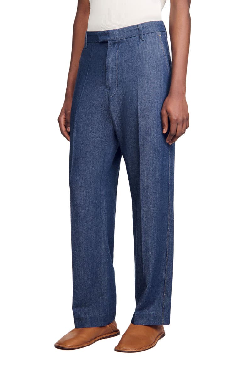 SANDRO Chambray trousers, Alternate, color, 