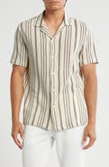 Cactus Man Stripe Open Stitch Camp Shirt