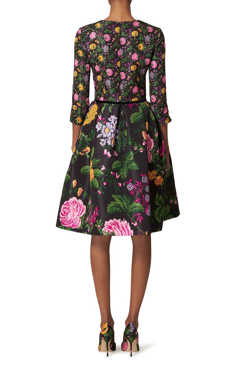 Carolina Herrera Mixed Floral Dress, Alternate, color, 