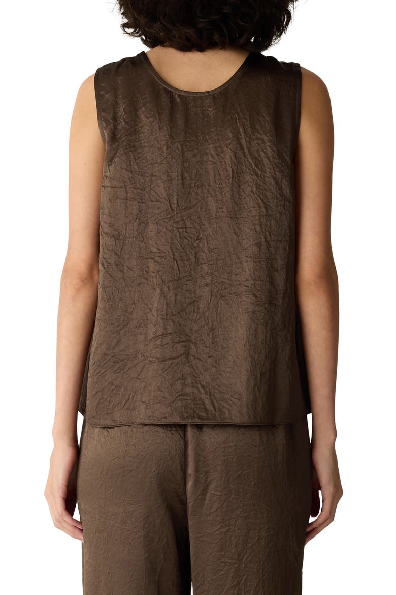 Crinkled Satin Shell, Alternate, color, HAZELWOOD