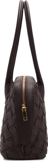 Braided Faux Leather Bowling Bag