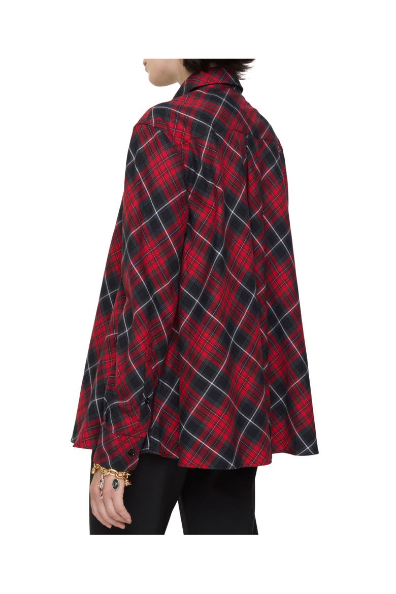 Relaxed Fit Check Cotton Flannel Shirt, Alternate, color, Poppy red