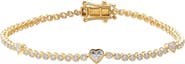 BY ADINA EDEN Lab Grown Diamond Bezel Multi Heart Accent Tennis Bracelet