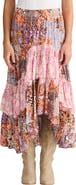 Talisman the Label Sassy Floral High Low Tiered Midi Skirt