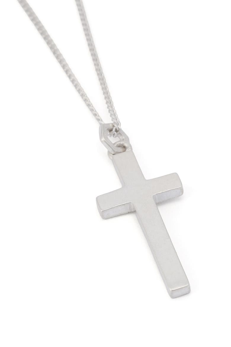 Gabe Cross Pendant Necklace, Alternate, color, WARM SILVER