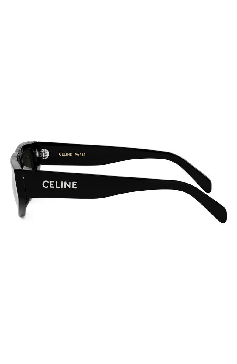 CELINE Monochroms 55mm Geometric Sunglasses, Alternate, color, Shiny Black / Smoke