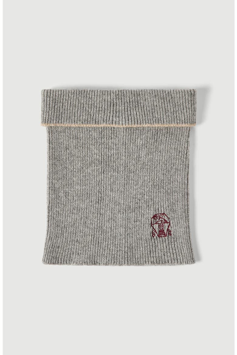 Cashmere rib knit neck warmer, Main, color, Light Grey