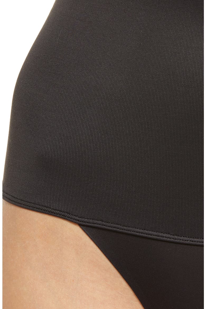 Comfy Curve High Waist Shaping Thong, Alternate, color, BLACK