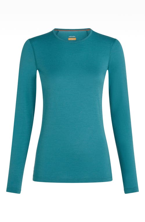Icebreaker Oasis Long Sleeve Merino Wool Base Layer Tee In Gold