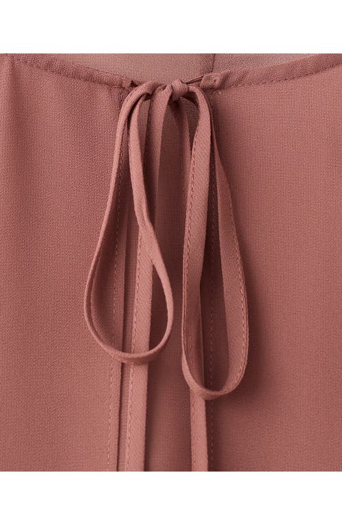 Mango Tie Front Long Cape In Brown