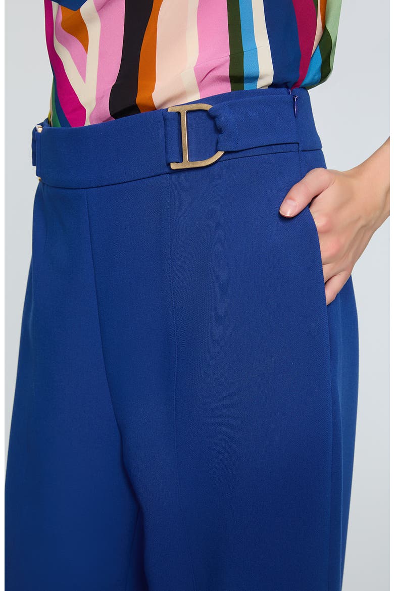 The Inez Buckle Detail Wide Leg Pants, Alternate, color, DAPHNE BLUE