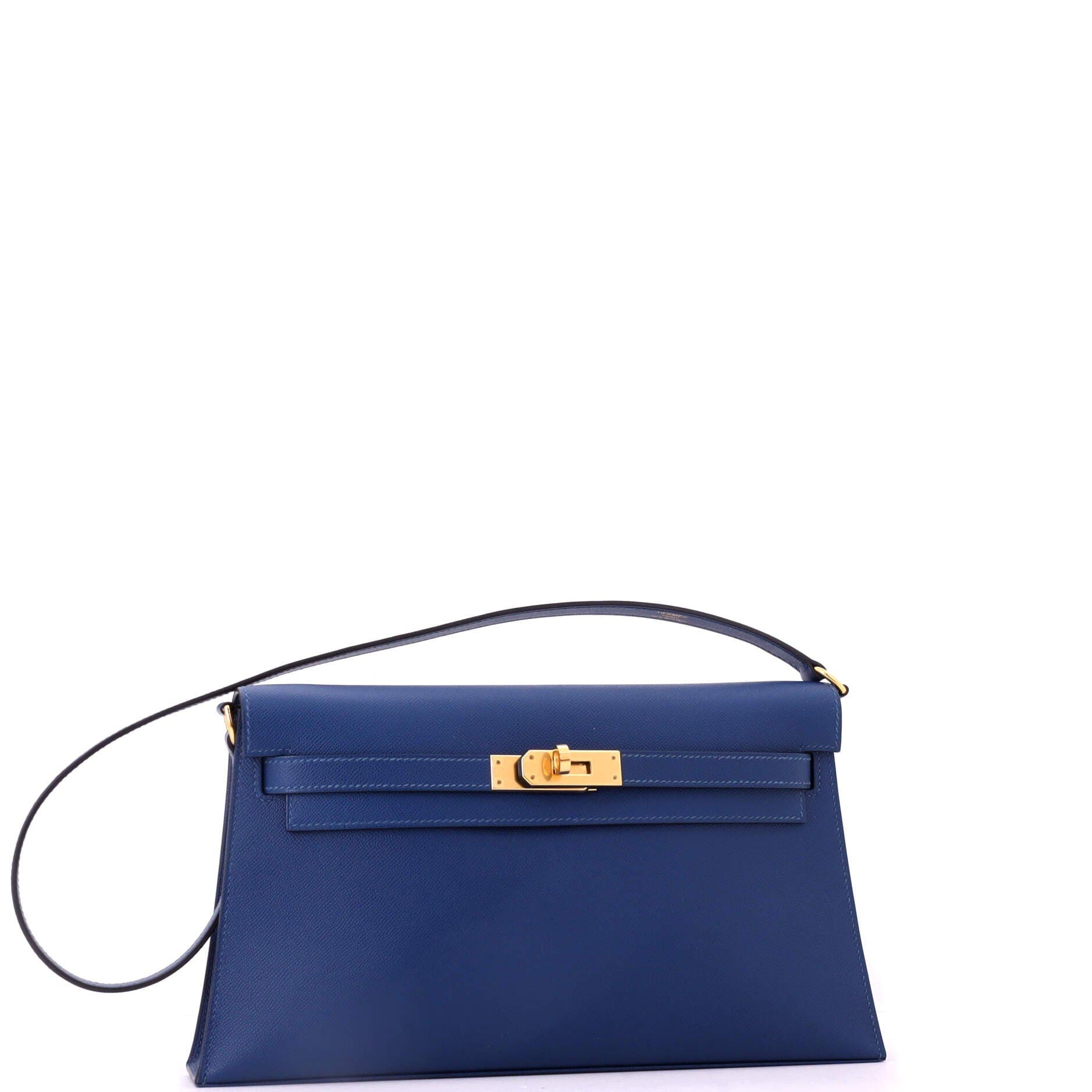 Pre-Owned Hermes Kelly Elan Shoulder Bag Madame, Alternate, color, Deep Blue