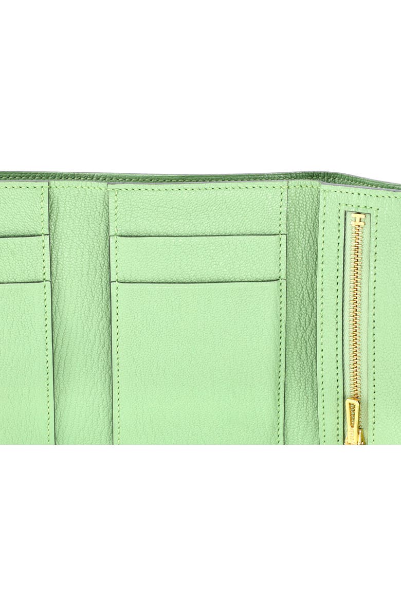 Pre-Owned Hermes Trifold Bearn Wallet Chevre Mysore Compact, Alternate, color, Vert Criquet